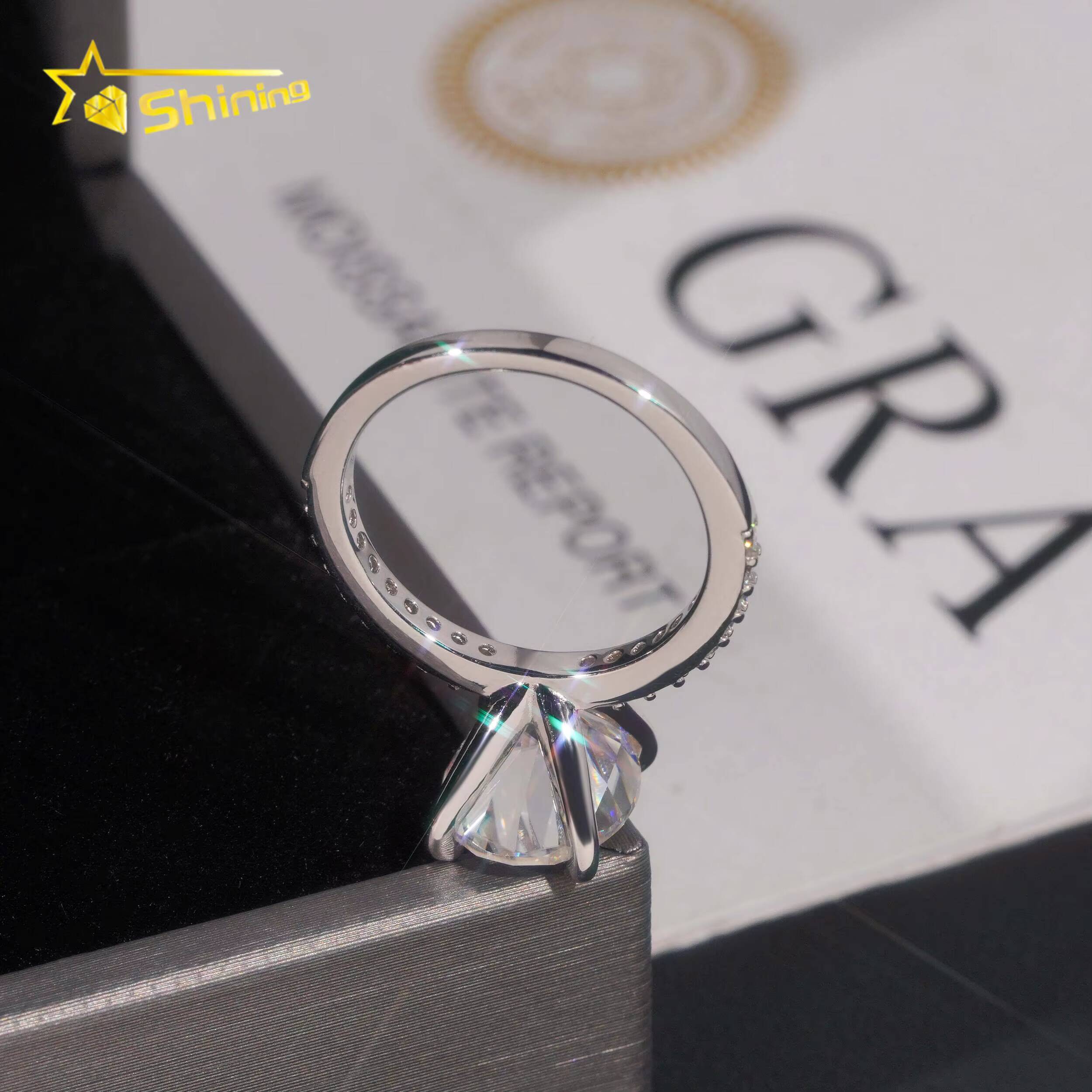 Fine Jewelry 925 Silver Ring Classic D Color VVS Oval Cut Moissanite Ring GRA Certificate Custom Engagement Ring for Women