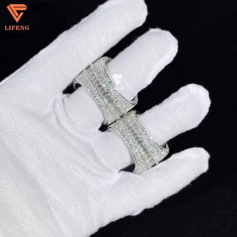 Customizable Sterling Silver 925 Mens Hip Hop Ring VVS Moissanite Cut Diamond High Quality Fashion Jewelry