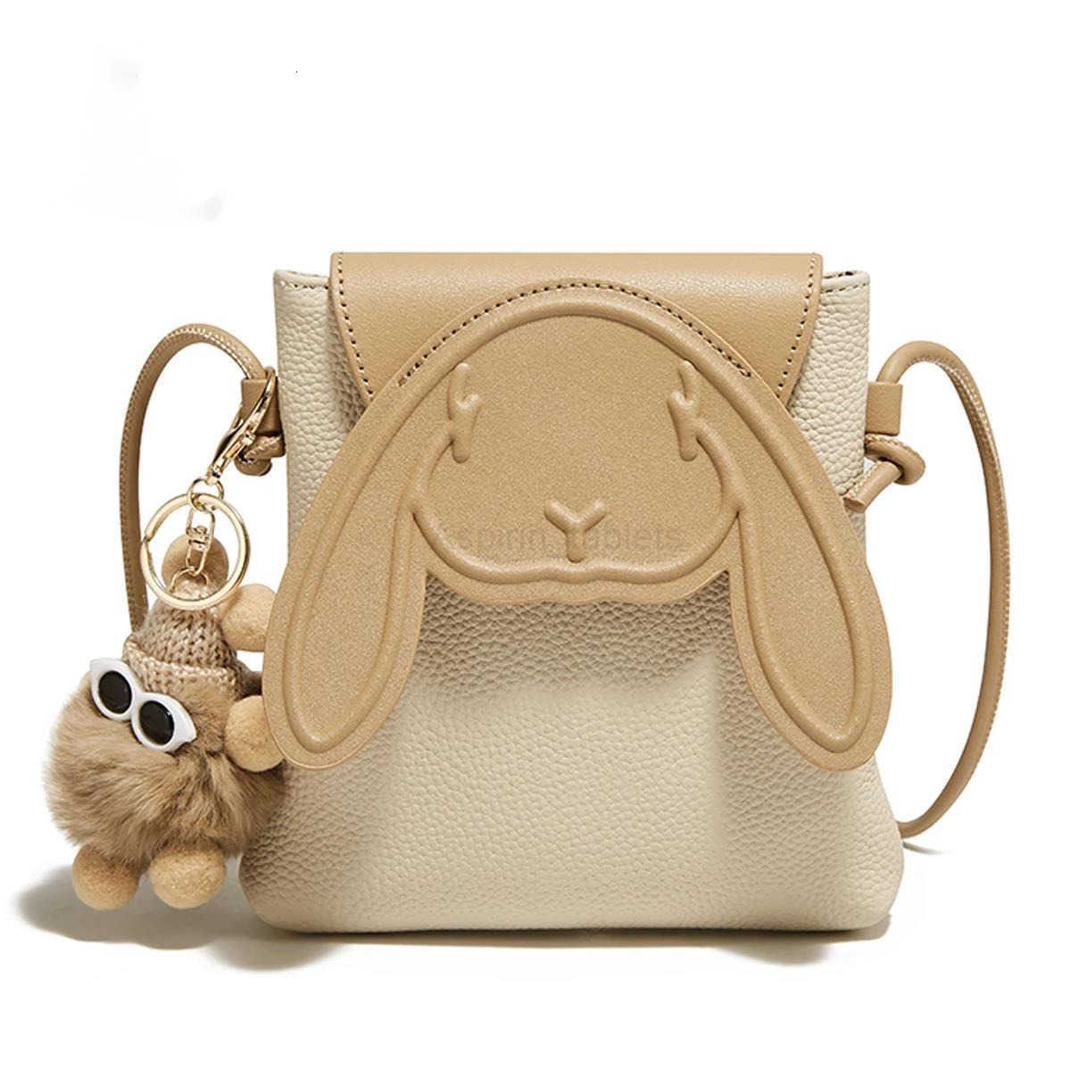 Women Leather Cute Rabbit Design Shoulder Bag Small Crossbody Bag Cellphone Bag M250730