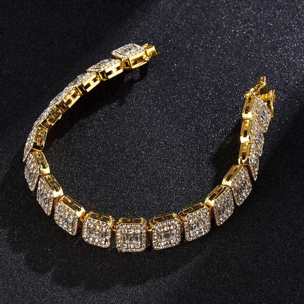 Cuban Fashion New Square Rock Sugar Chain 12mm Necklace Bracelet Niche Hip Hop Women's Jewelry Accessories