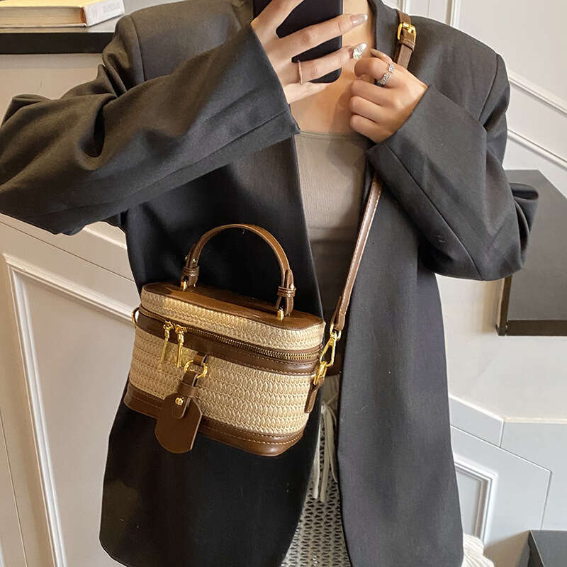 Color-Block Small Square Ins Trend Patchwork Bags Box Design Sense Handbag Women's Shoulder Crossbody Bag