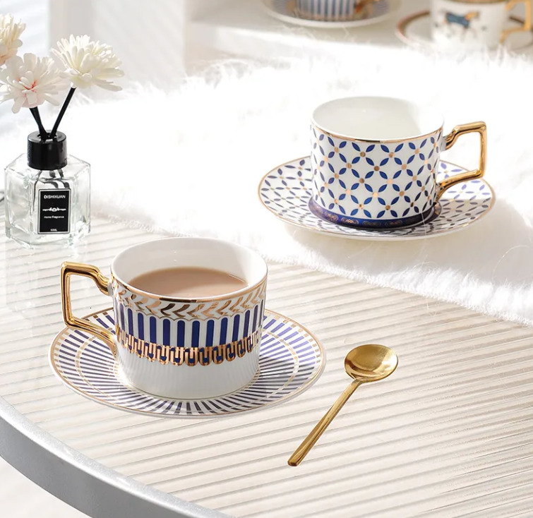 Household Luxury Ceramic Coffee Cup Set with European Coffee Cup and Saucer Set High end and Exquisite Mugs 250728