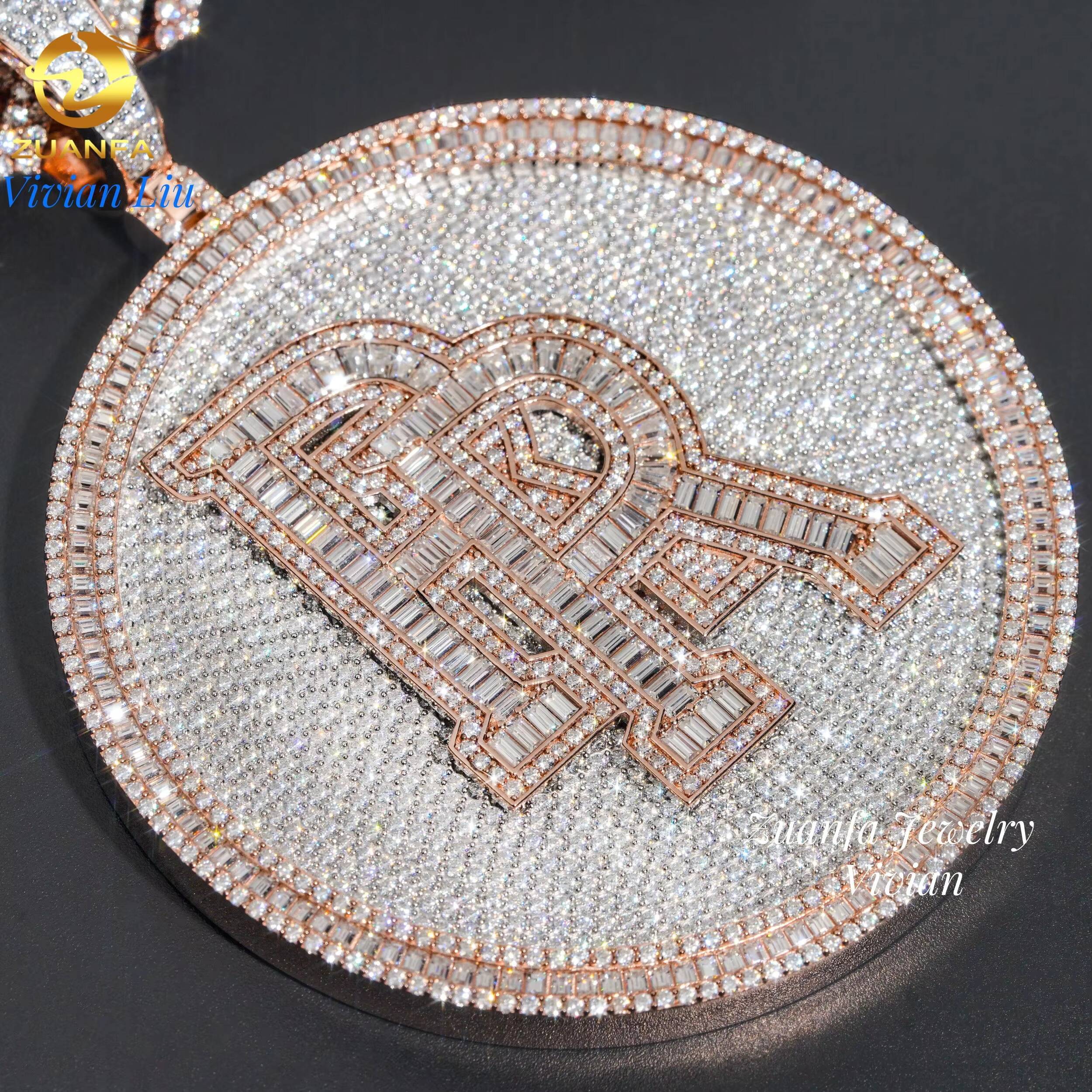 Sterling Silver 925 Pendants Vvs Moissanite Lab Diamond Custom Hip Hop Iced Out Chain Letter Name Pendant
