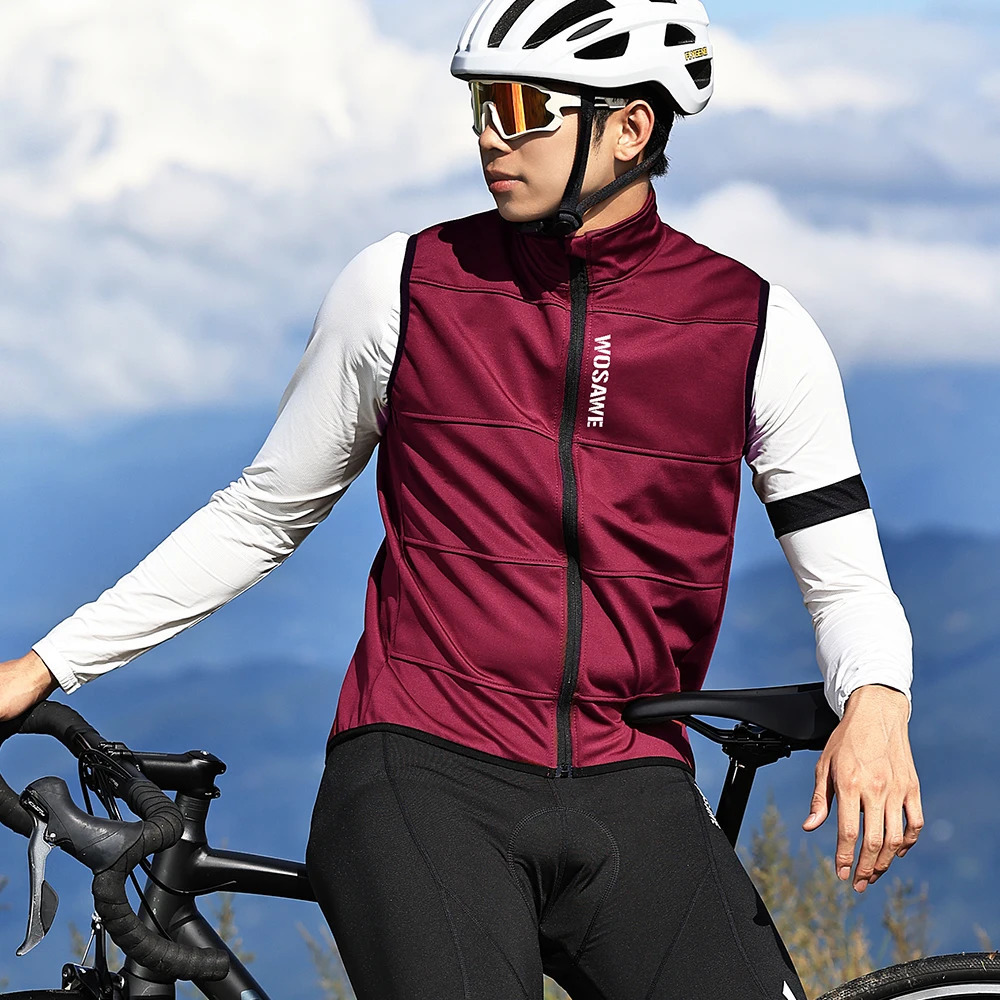WOSAWE Cycling Vest Thermal Winter Bike Gilet Windproof Keep Warm Cycling Jacket Sleeveless No Pockets for Men and Women 250730