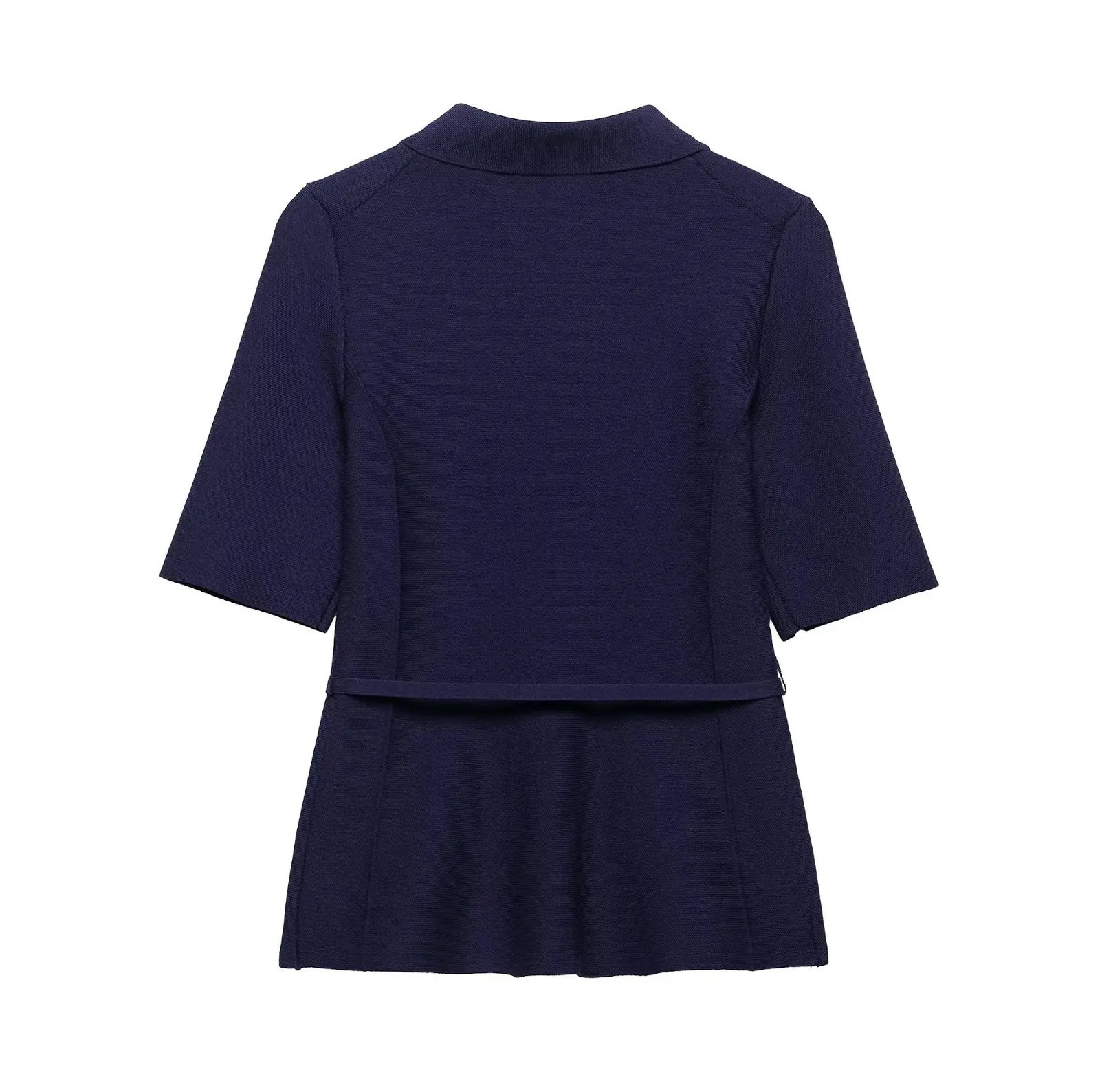 Office lady Two Piece Skirt Set Short Sleeve Cardigan With BeltFlat Needle Coat Half Lady Suit 250730