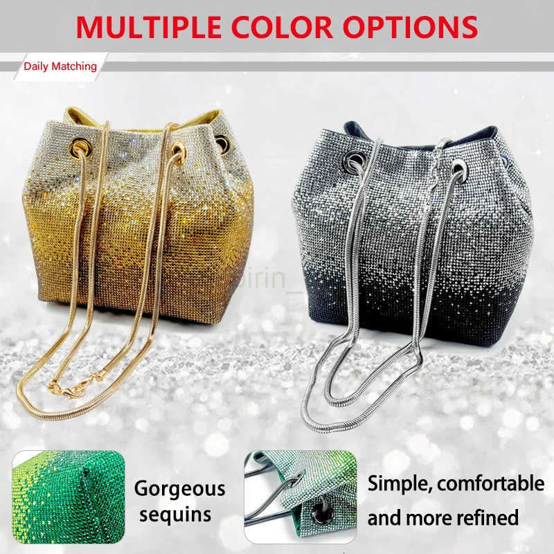 2025 Latest Italian Design Luxury Shiny Wedding Party Ladies Handbag High Quality Diamond Tote Evening Bag M250730