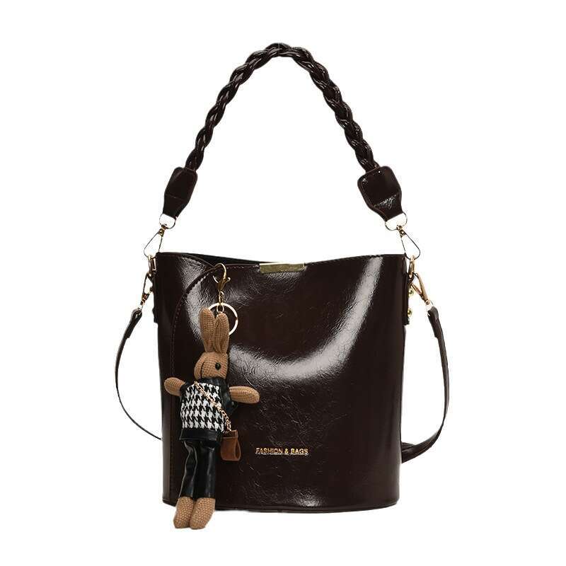 Unique Design Trendy Single Shoulder for Women 2025 New Textured Bucket Handbag Crossbody Bag