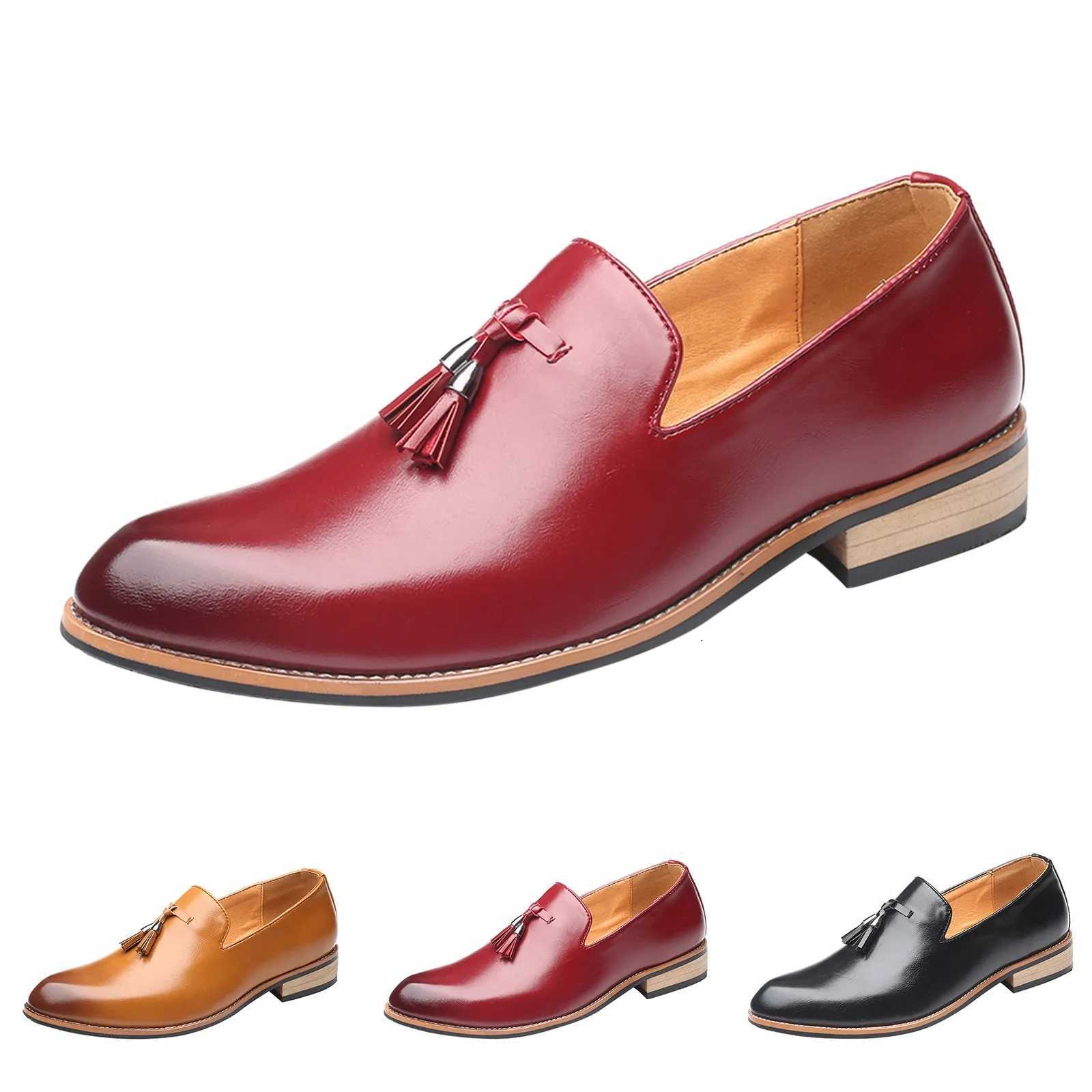 Leather Tennis Shoes for Men Casual Fion Style Mens Breathable Tassel Comfortable Business Slip On Leather Driving Shoes Men Y250730