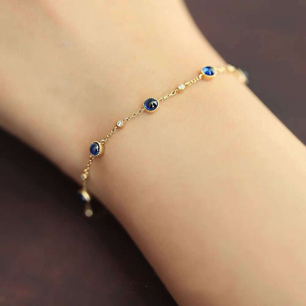 Midsummer Night French Blue Thin Light Niche Exquisite Fresh Colorful Gemstone Women's Bracelet