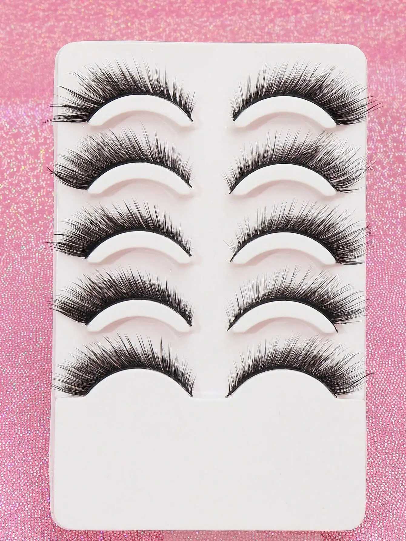 3/5/10 Pairs Cat Eye Lashes Faux Mink Eyelashes Winged End Eye Elongated Eyelashes Natural Long Manga Lashes Fake Lashes Makeup Z250730