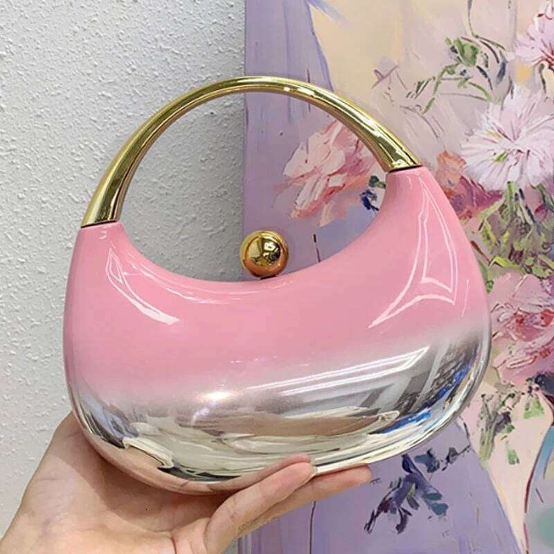 New Fashion Banquet Acrylic Shell Gradient Lipstick Change Handbag Box Bag