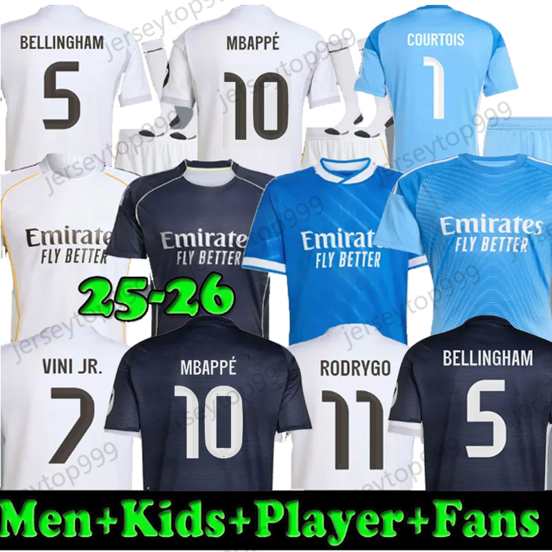 24/25/26 MBAPPE VINI JR Soccer Jersey Real 2025 MadridS BELLINGHAM RODRYGO VALVERDE Player Football Shirt MODRIC CAMAVINGA ARDA GULER COURTO Fourth camiseta men kids