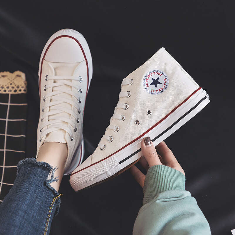 High-top Canvas Shoes for Women 2023 Spring and Autumn New Style Student Korean Version Ulzzang Trend Harajuku Versatile Ins Sneakers