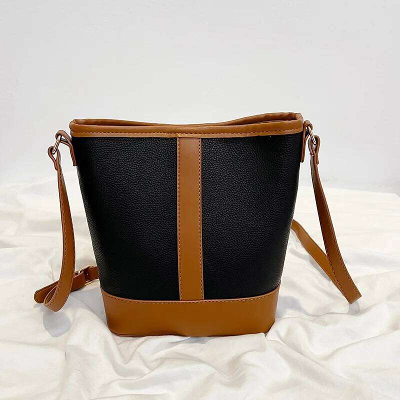Women's Bags Designer Patchwork Bucket Crossbody Bag For Women 2023 New Designer Brand Shoulder Bags Small PU Leather Ladies Handbags And Purses