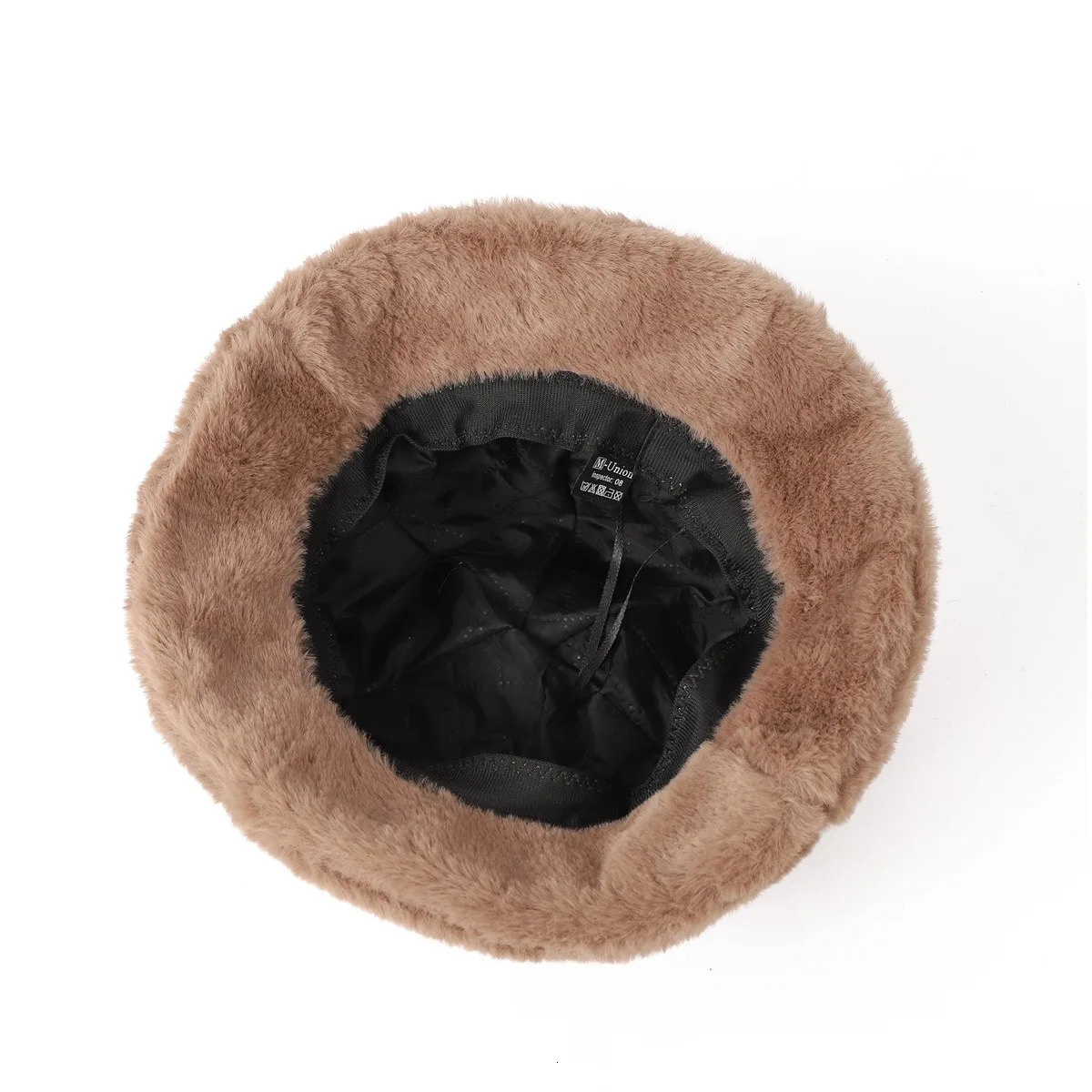 Womens Bucket Hat Winter Cute Cat Ear Plush Fisherman Hat Keep Warm Faux Fur Leopard Bob Hat Female 250724