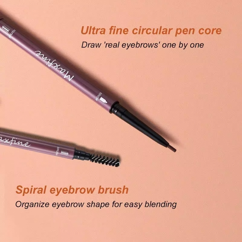 Ultra Fine Triangle Eyebrow Pencil 6 Color Precise Brow Definer Long Lasting Waterproof Cool Brown Eyebow Makeup Double Head Eyebrow Pencil Brush Wate