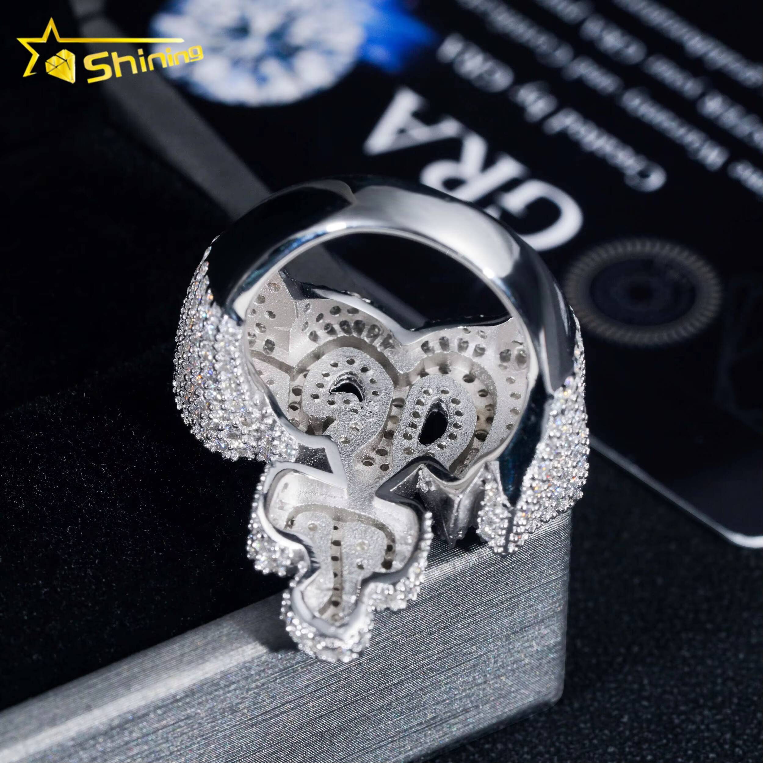 GRA Pass Diamond Tester 925 Sterling Silver Gold Plated Hip Hop Jewelry New Style VVS Diamond Moissanite Men Ring Allah