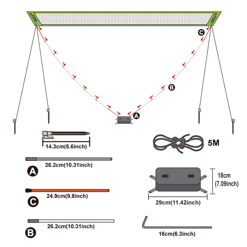 Portable Folding Badminton Court with Easy-to-Pack Design