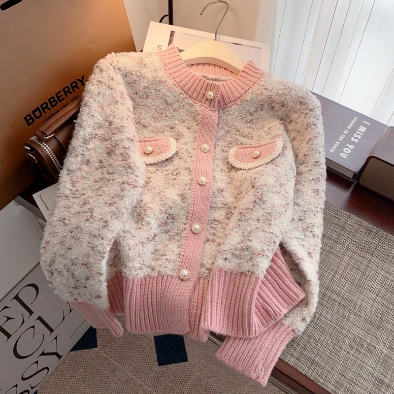 Sweater jacket for women 2025 new early spring thickened design super good-looking knitted cardigan top