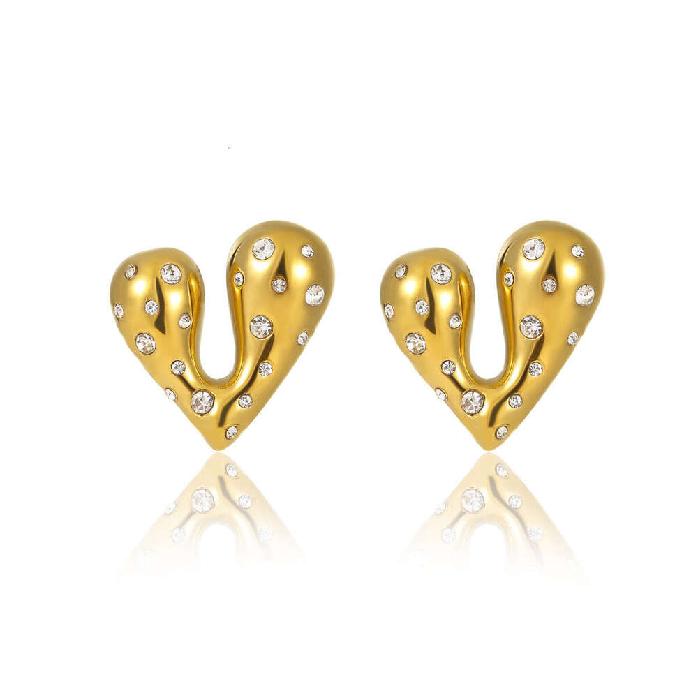 Stainless High-end Heart Deer Antlers Titanium Steel Stud Autumn Winter Fashion Light Earrings for Women