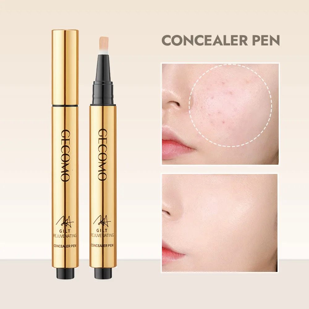 GECOMO Press Concealer Pen Liquid Concealer Long Lasting Moisturizing Not Fading Base Makeup Face Invisible Pores 250730