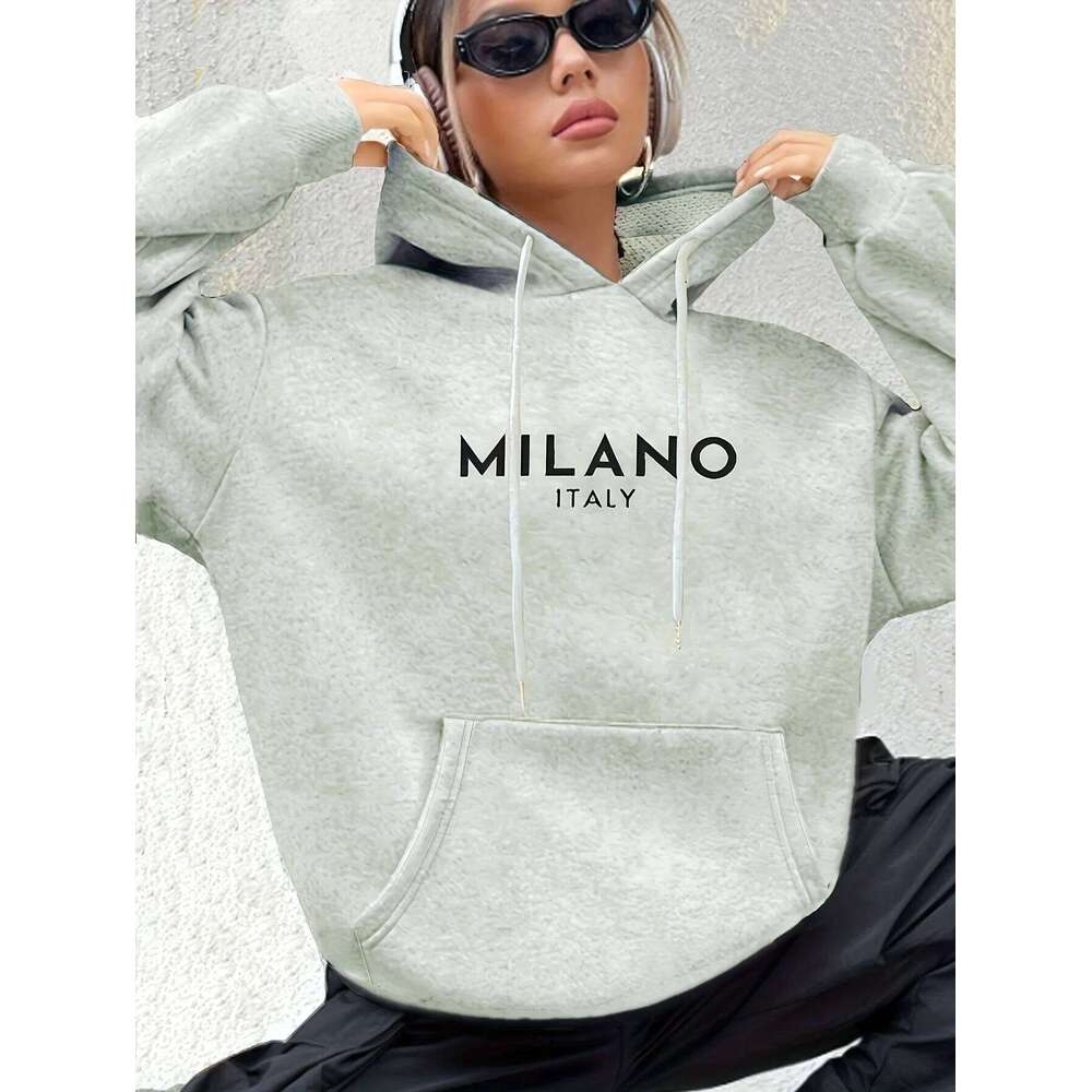 Fashionable Italian Polyester Ladies' Hooded Sweater Comfortable & Stylish Casual Wear