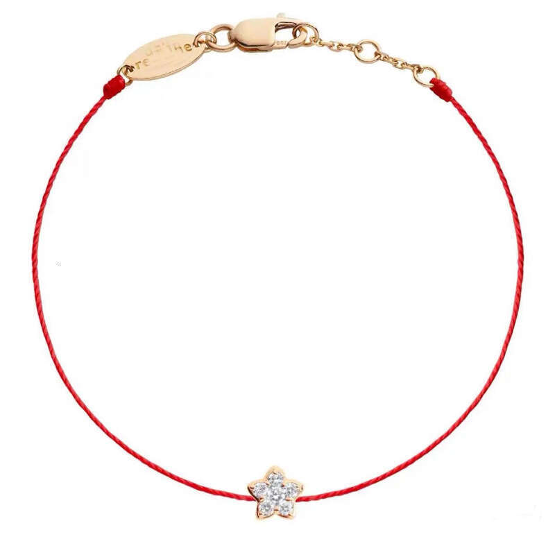 French Paris Little Red Rope Valentine's Day Girlfriend Zodiac Year Handmade Woven Lucky Five-Pointed Star Bracelet New