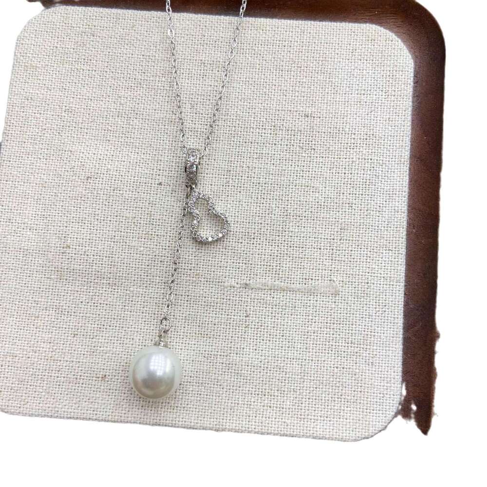 Niche Design Gourd Colorful Strong Light Pearl Necklace High-end Elegant Simple Versatile French Collarbone Chain 21a