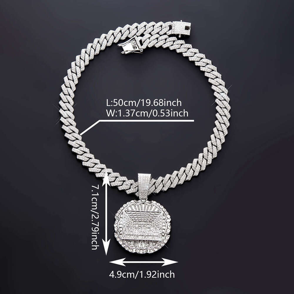 New Full Last Supper Pendant for Men and Women Alloy Design Sense Inlaid Dia Classic Cuban Necklace