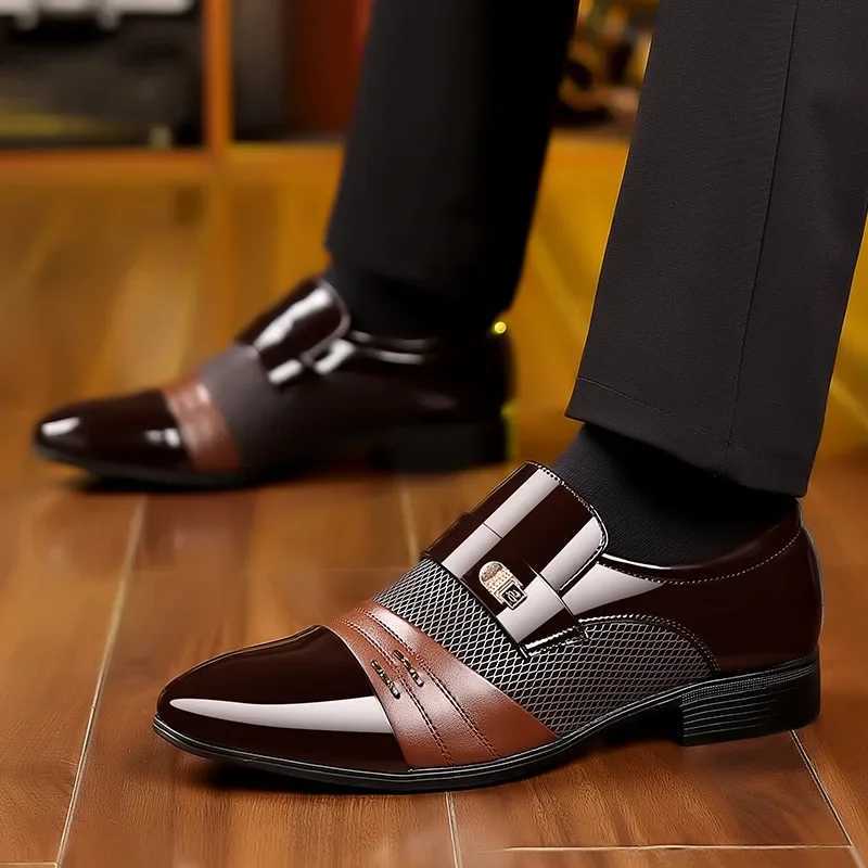 Mens Oxfords Footwear Elegant Leather Shoes For Men Loafers Wine Red Classic Business Dress Formal Slip On Dress Y250730