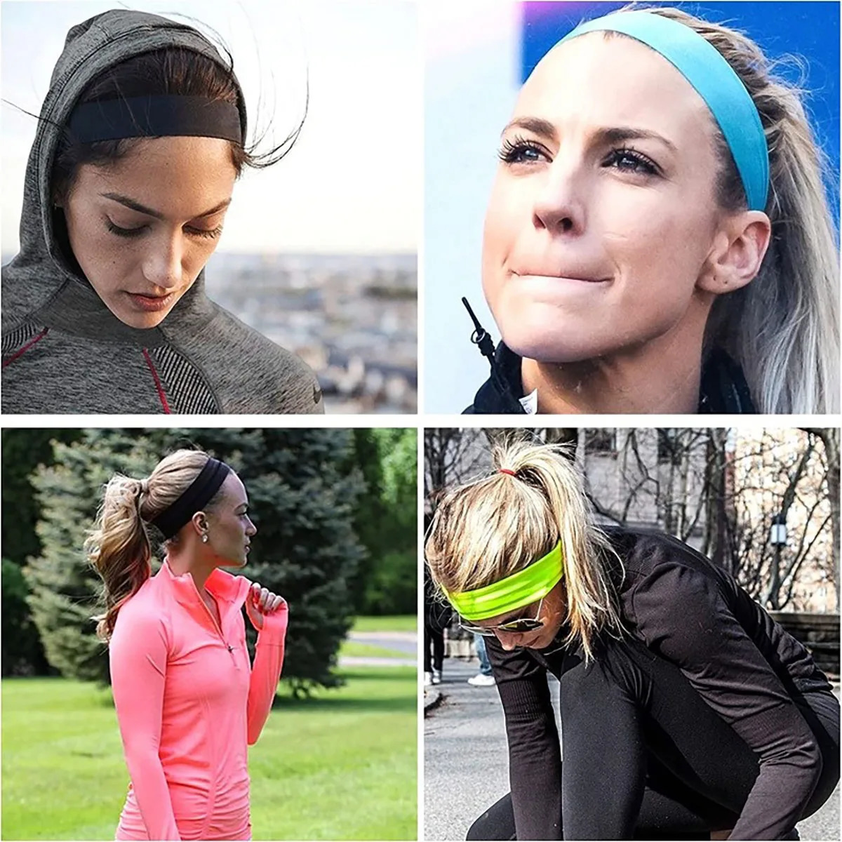 1PC Women Men Solid Running Absorb Sweat Headband Fitness Run Yoga Bandanas Daily Make Up Head Cover Hairbands Hair Accessories 250716