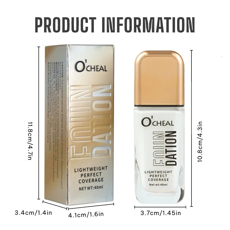 24H Waterproof Foundation Liquid Concealer Long-Lasting Moisturizing Waterproof And Sweat-Proof Matte Finish for All Skin Tones 250730