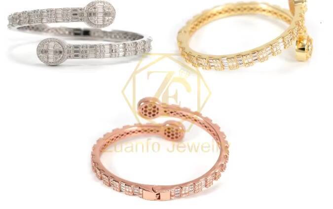 Ready to Ship 925 Sterling Silver Vvs Moissanite Men Women Hip Hop Iced Out Gold Moissanite Bracelet