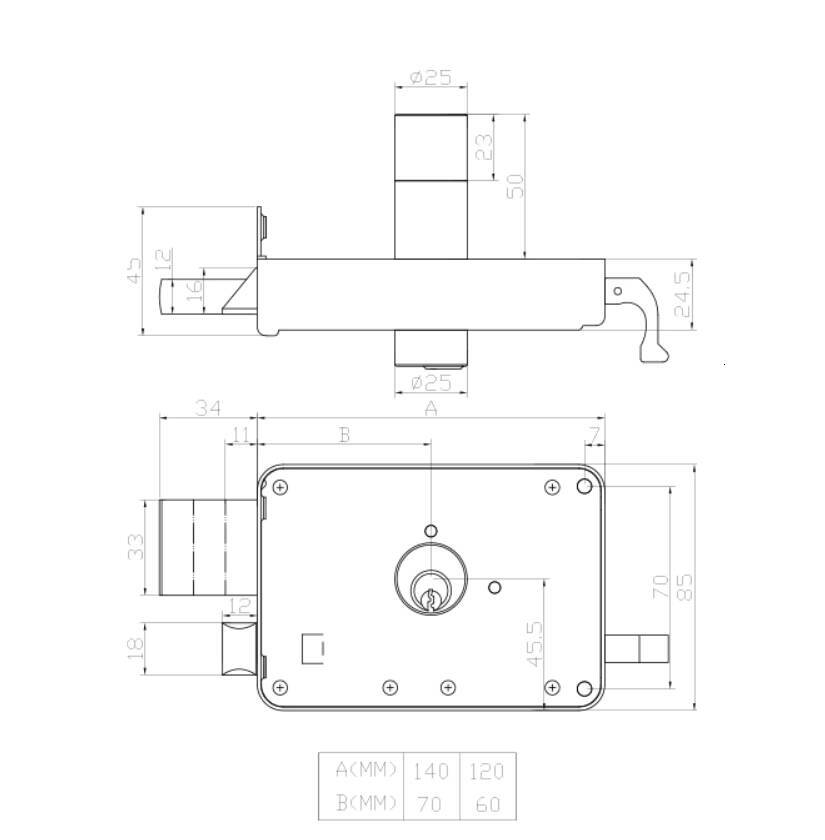 AL2020 Wheel Rim Security Door Lock
