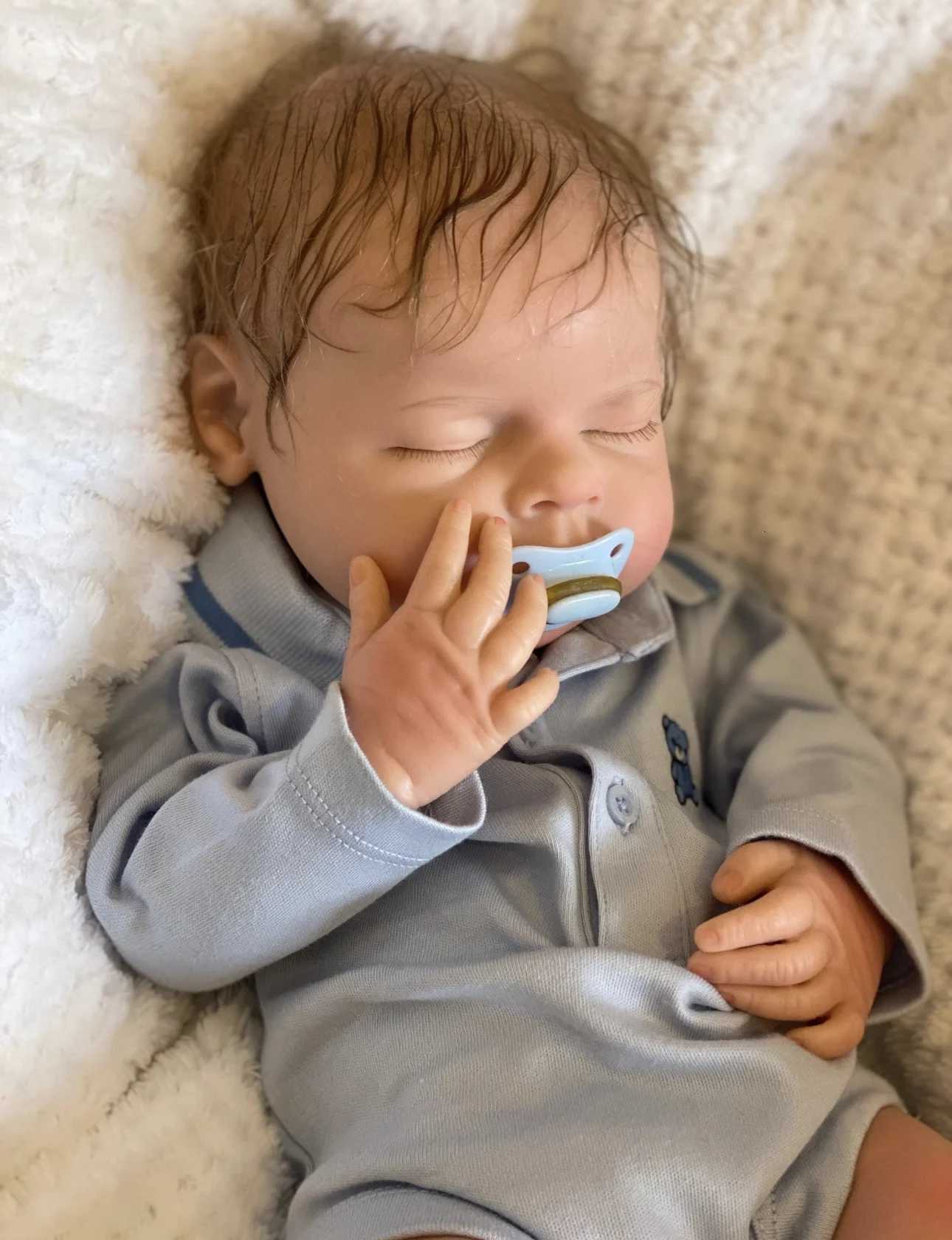 20Inch Can Open Mouth Whole Body Silicone Reborn Baby Girl Boy With Rooted Hair Handmade Silicone Soft Lifelike Silicone DollXJ250730