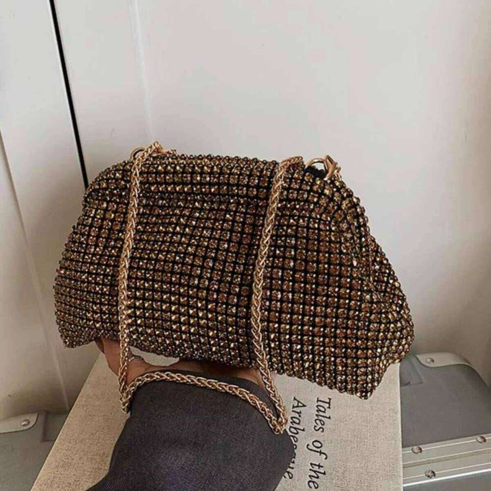 Shining Clip Design Fashin Crossbody Chain Inlaid Full Dia Banquet 2025 New Single Shoulder Underarm Bag