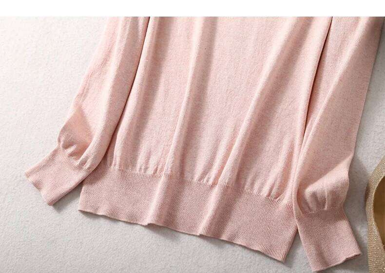 Designer Clothing 2025 Suyadream Woman Basic Silk And Cashmere Blend O Neck Pullovers Solid Sweaters 2024 Fall Winter Bottoming Shirts