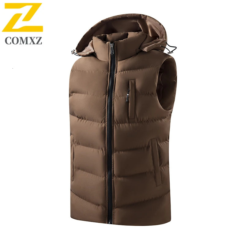Down Cotton Vest Mens Autumn Winter Waistcoat Sleeveless Hooded Cottonpadded Jacket Thickened Couple Sports 6XL 250730