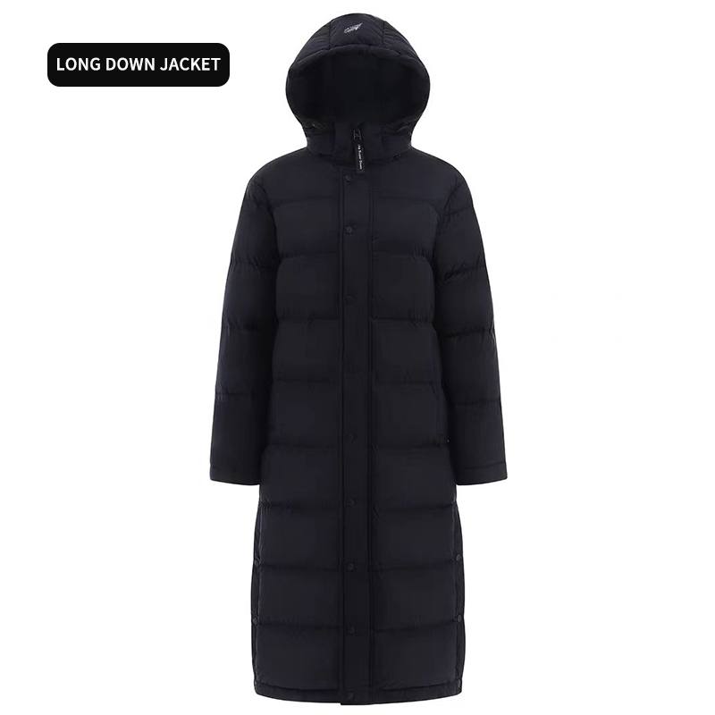 Chic Full-Length Down-Filled Parka With Removable Hood