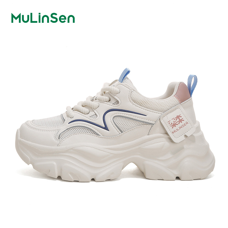 Mulinsen Italian small sailboat dad shoes women's 2025 spring and summer new white shoes comfortable all-match casual shoes