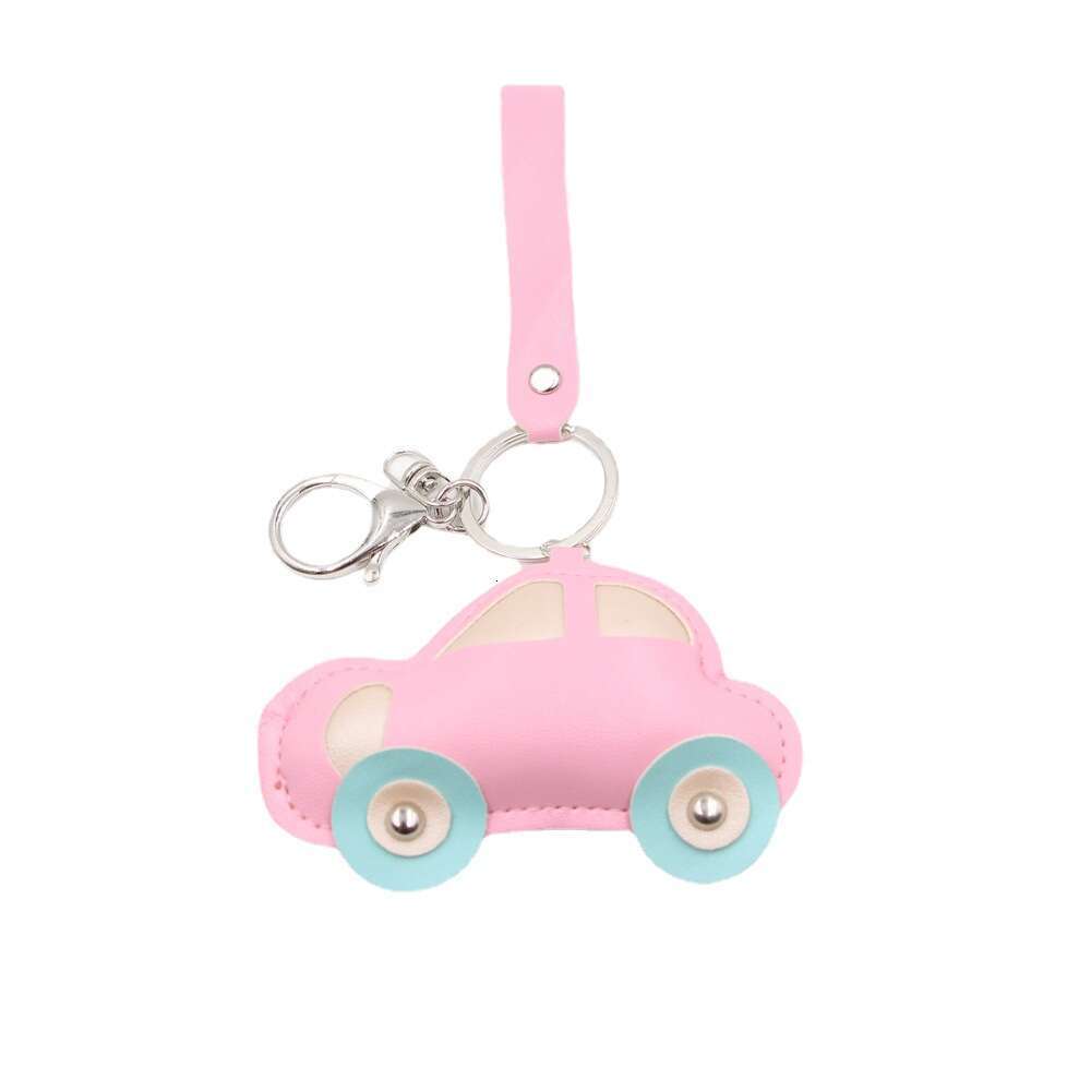 Elegant 'Sweet Style' PU Leather Badge Keychain with a Cute Vehicle Design by Zuge