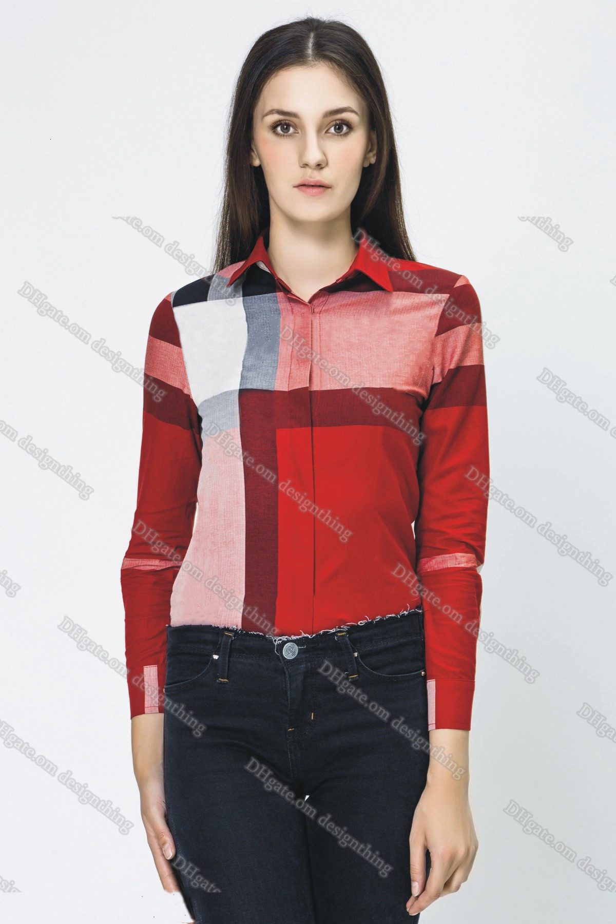 Womens Plaid Short Sleeve Shirt Classic Button Up Fashion Blouse Designer Style Office Shirts for Women Summer Tops Elegant Asian Fit Petite Shirt