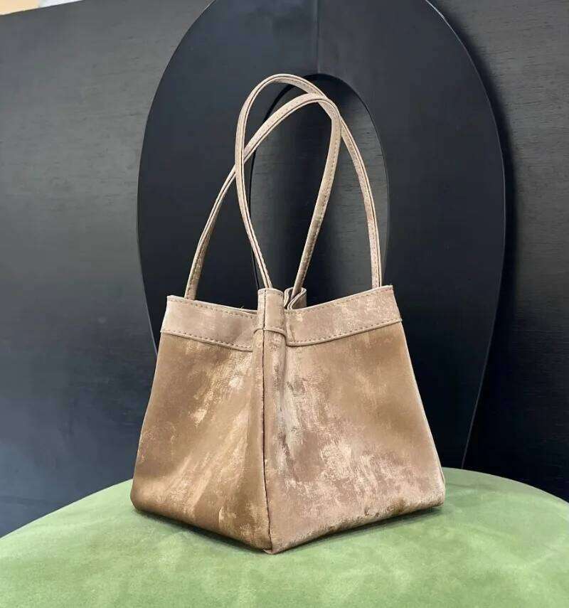 Silk Women Bucket Suede Leather Female Party Handbag Custom Multiple Lady Shoulder Bag With Top Handles