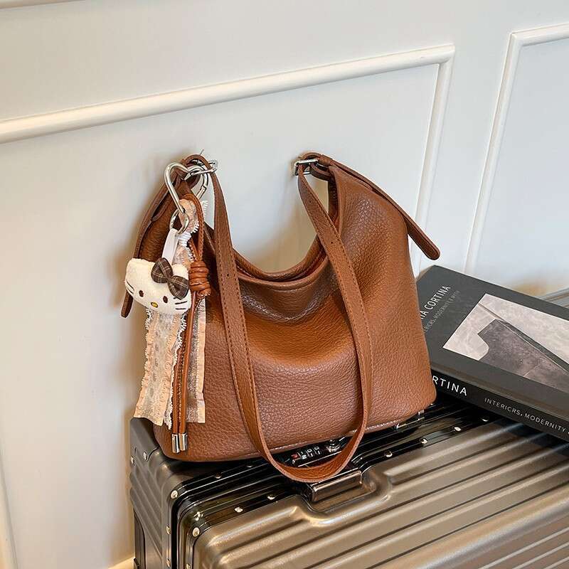 Handbag for Women with Stylish Design, Commuting Single Shoulder Crossbody Bag, New Autumn Winter Melad Women's Bucket Bag