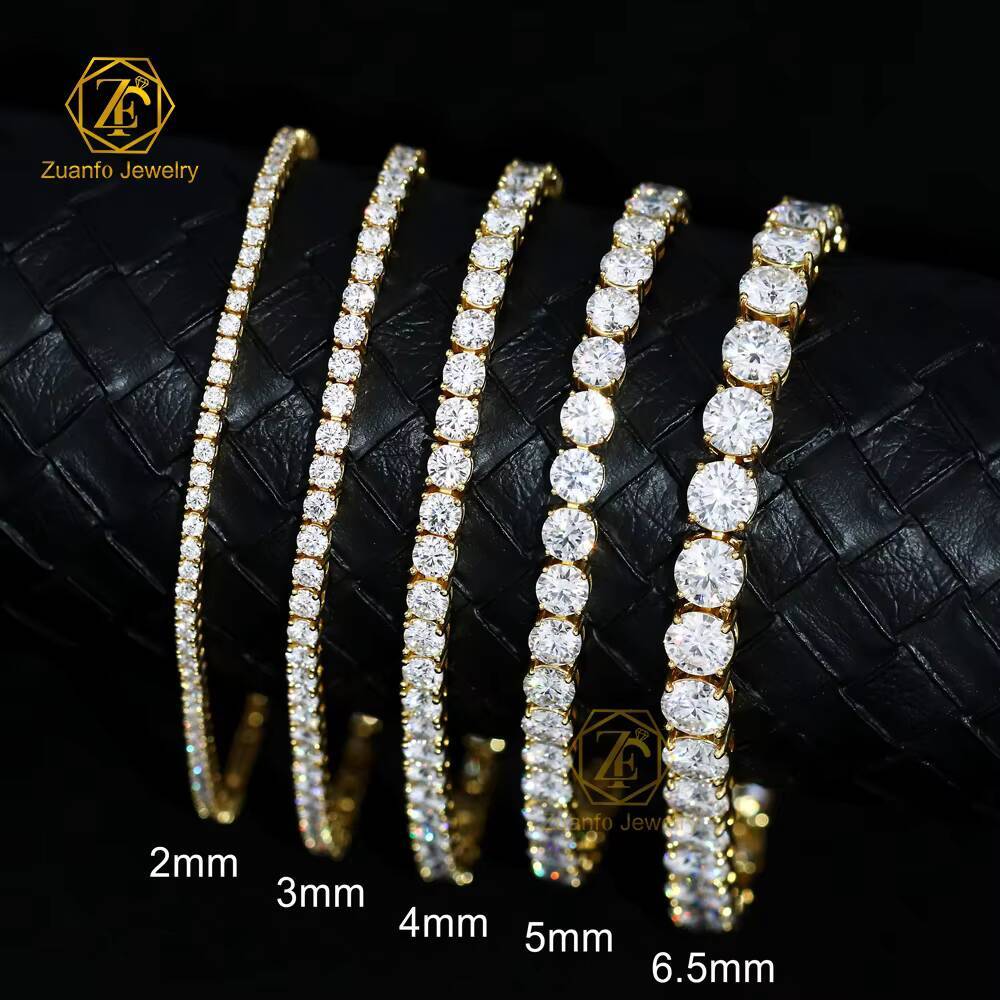 2025 New 2mm 3mm 4mm Round Gra Vvs 925 Sterling Silver Diamond Moissanite Tennis Chain Bracelet for Women