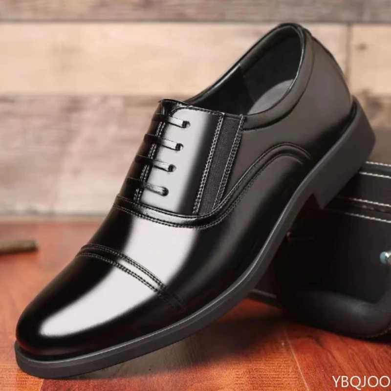 Business Mens Leather Shoes Fion New Formal Shoe Black Round Toe Work Shoes Versatile Comfortable M Flats Zapatos Hme Y250731