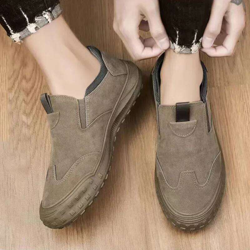 Lightweight Protective Sneakers Summer Breathable Men Work Safety Steel Toe Warm and Trendy Flat Shoes