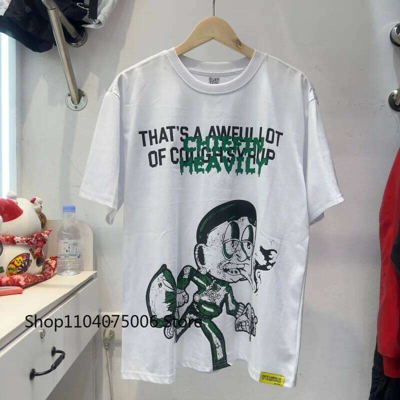 That's A Awful Lot of Cough Syrup Print Men's T-Shirt Comfortable Summer Casual Short Sleeve Top Cartoon Streetwear