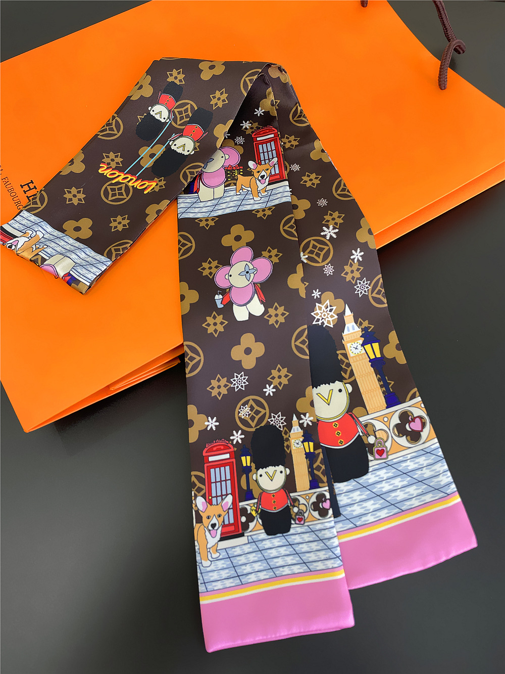 Classic Designer woman silk Scarf Headbands Women Letter Flower Silk Scraves Bandeaux Bag Hair Bandeau 8x120cm