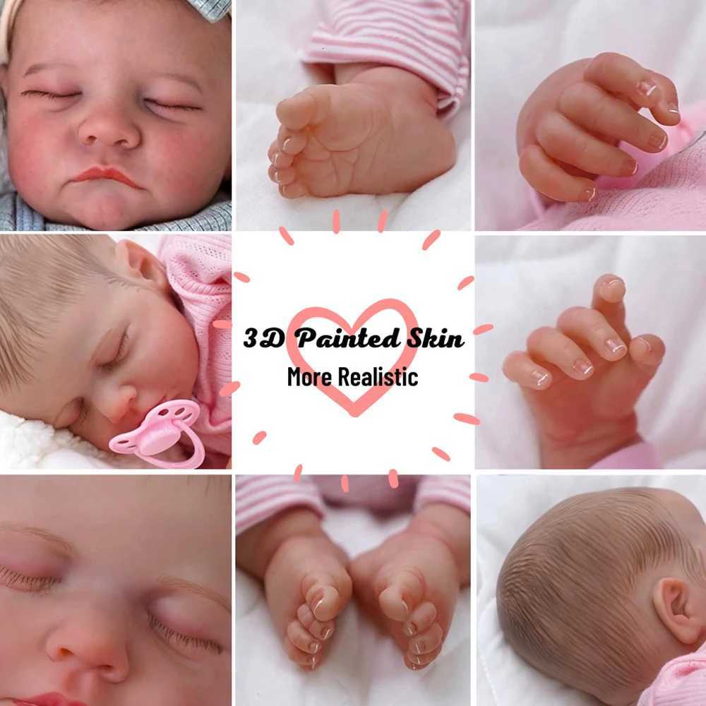 Realistic Reborn Baby Dolls 45cm Full Body Silicone Sleep Girl That Looks Like Real Boy Lifelike Newborn Babies Toddler Doll Gift XJ250730